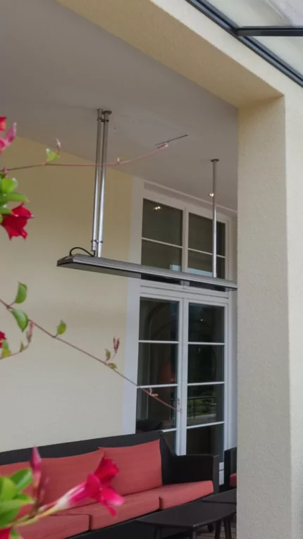 Heatscope Heaters Vision 3200W Radiant Heater wall-mounted in a Private Residence kitchen, electric infrared warmth.