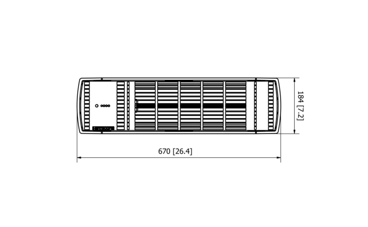 Spot 1600W Collection - Technical Drawing / Front by Heatscope Heaters